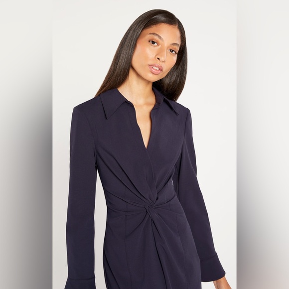 Cinq à Sept Midi McKenna Dress Navy Blue Size 8 - Picture 3 of 14